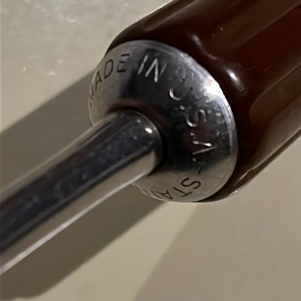 Vintage Art Deco Androck Stainless Ladle USA Brown Bakelite Bullet Handle 11.25